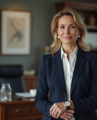 Femme élégante en bureau professionnel avec montre