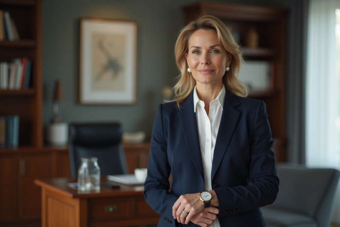 femme-professionnelle-office Femme élégante en bureau professionnel avec montre